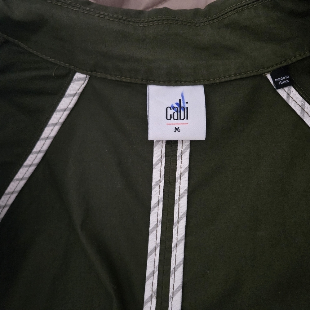 CAbi Expedition jacket trench Safari Travel Springbreak Lightweight M EUC Green - Picture 10 of 15